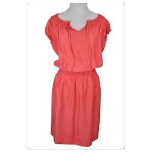 𝅺Talbots Petites 100% silk coral dress size XSP NWOT